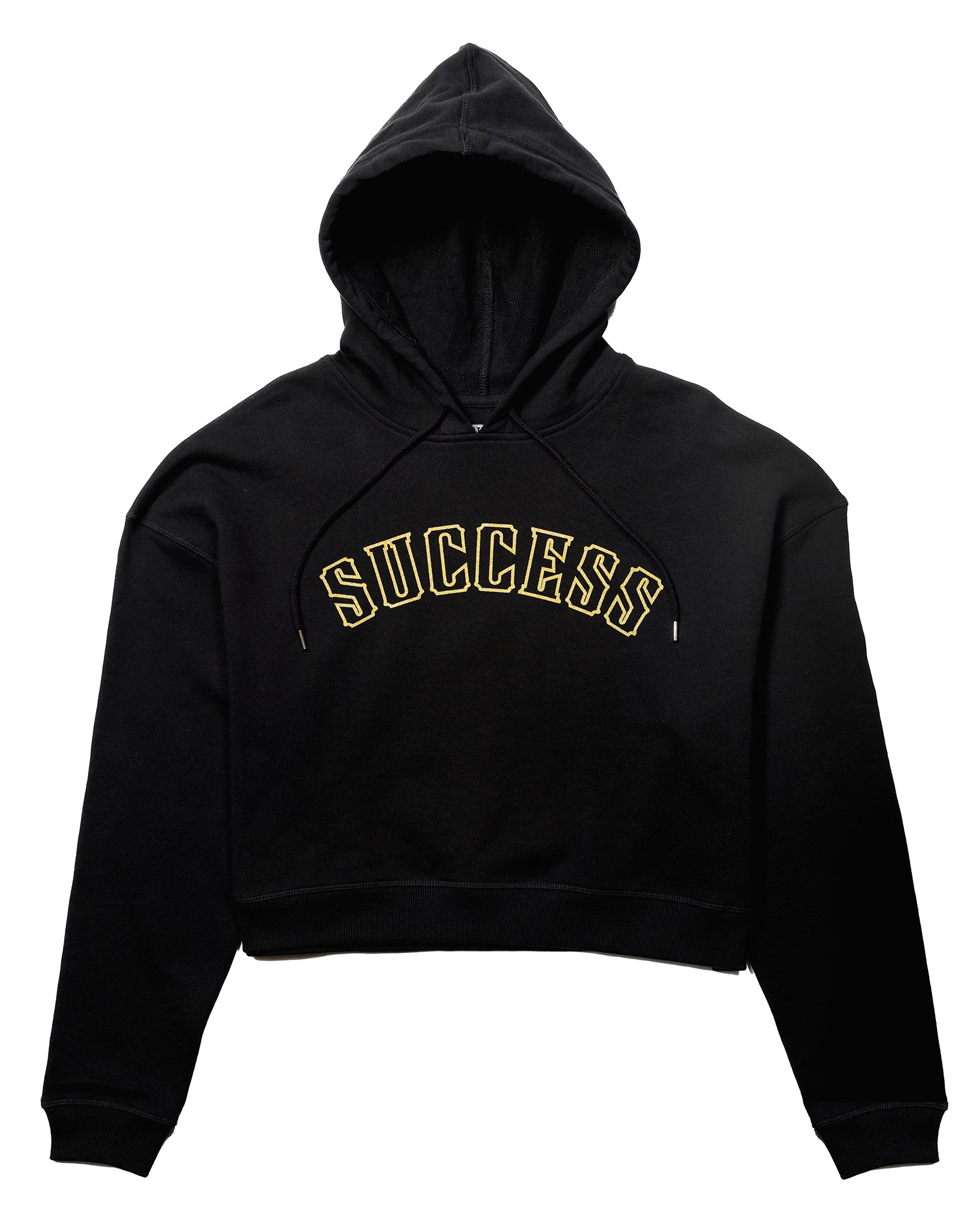 Success 18 Crop Hoodie - Black w/ Gold